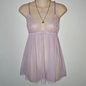 Victoria's Secret Lavender Lace Racerback Babydoll Chemise